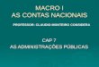 MACRO I AS CONTAS NACIONAIS CAP 7 AS ADMINISTRAÇÕES PÚBLICAS PROFESSOR: CLAUDIO MONTEIRO CONSIDERA