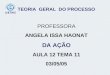 TEORIA GERAL DO PROCESSO PROFESSORA ANGELA ISSA HAONAT DA AÇÃO AULA 12 TEMA 11 03/05/05