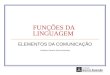 FUNÇÕES DA LINGUAGEM ELEMENTOS DA COMUNICAÇÃO Professor Eduardo Pereira Machado