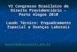 VI Congresso Brasileiro de Direito Previdenciário – Porto Alegre 2010 Laudo Técnico: Enquadramento Especial e Doenças Laborais leonardo@ziccarelli.adv.br