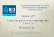 Enf ª Solange Barboza dos Santos SINAN NET Critérios para Encerramento dos Casos de MENINGITES
