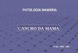 PATOLOGIA MAMÁRIA CANCRO DA MAMA 4º ano - 2005 / 2006