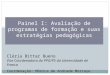 Painel I: Avaliação de programas de formação e suas estratégias pedagógicas Cléria Bittar Bueno Vice Coordenadora do PPG/PS da Universidade de Franca Coordenação: