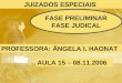 JUIZADOS ESPECIAIS FASE PRELIMINAR FASE JUDICAL PROFESSORA: ÂNGELA I. HAONAT AULA 15 – 08.11.2006
