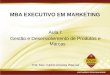 MBA EXECUTIVO EM MARKETING Aula I: Gestão e Desenvolvimento de Produtos e Marcas Prof. Msc. Cárbio Almeida Waqued