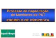 Processo de Capacitação de Monitores do PST EXEMPLO DE PROPOSTA Ministério do Esporte