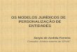 OS MODELOS JURÍDICOS DE PERSONALIZAÇÃO DE ENTIDADES Sergio de Andréa Ferreira Consultor Jurídico externo do SEHAC