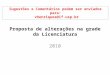 2010 Proposta de alterações na grade da Licenciatura Sugestões e Comentários podem ser enviados para: vhenriques@if.usp.br