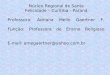 Núcleo Regional de Santa Felicidade – Curitiba - Paraná Professora: A driana Mello Gaertner F. Função: P rofessora de Ensino Religioso E-mail: a megaertner@yahoo.com.br
