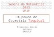 Um pouco de Geometria Tropical Semana da Matemática 2013 UFJF Frederico Sercio Feitosa DM/UFJF