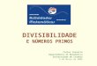 DIVISIBILIDADE E NÚMEROS PRIMOS Carlos Tenreiro Departamento de Matemática Universidade de Coimbra 5 de Março de 2005