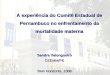 A experiência do Comitê Estadual de Pernambuco no enfrentamento da mortalidade materna Sandra Valongueiro CEEMM/PE Belo Horizonte, 2008