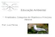 Educação Ambiental Finalidades, Categorias de Objetivos e Princípios Básicos Prof. Luiz Penna