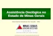 Assistência Onclógica no Estado de Minas Gerais Secretaria Estadual de Saúde - MG Coordenadoria de Alta Complexidade/DRA/SAS/SES-MG