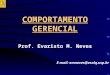 COMPORTAMENTO GERENCIAL Prof. Evaristo M. Neves E-mail: emneves@esalq.usp.br