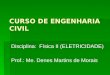 CURSO DE ENGENHARIA CIVIL Disciplina: Física II (ELETRICIDADE) Prof.: Me. Denes Martins de Morais