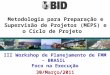 III Workshop de Planejamento de FMM – BRASIL Foco na Execução30/Março/2011 Metodologia para Preparação e Supervisão de Projetos (MEPS) e o Ciclo de Projeto