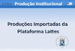 Produções Importadas da Plataforma Lattes Produção Institucional