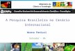1 A Pesquisa Brasileira no Cenário Internacional Salvador - BA Wrana Panizzi Conselho Nacional de Desenvolvimento Científico e Tecnológico