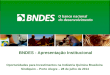 BNDES - Apresentação Institucional Oportunidades para Investimentos na Indústria Química Brasileira Sindiquim – Porto Alegre – 28 de julho de 2014