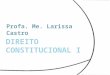 Profa. Me. Larissa Castro. .  Direito Constitucional: vertente do Direito que se ocupa do estudo detalhado e científico:  da Constituição como norma