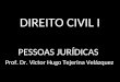 DIREITO CIVIL I PESSOAS JURÍDICAS Prof. Dr. Victor Hugo Tejerina Velázquez