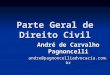 Parte Geral de Direito Civil André de Carvalho Pagnoncelli andre@pagnoncelliadvocacia.com.br