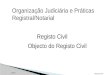 Organização Judiciária e Práticas Registral/Notarial Albertina Nobre OJPRN Registo Civil Objecto do Registo Civil