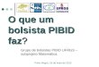 O que um bolsista PIBID faz? Grupo de bolsistas PIBID UFRGS – subprojeto Matemática Porto Alegre, 25 de maio de 2010