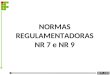 NORMAS REGULAMENTADORAS NR 7 e NR 9. NR 9 Programa de Prevenção de Riscos Ambientais (PPRA)
