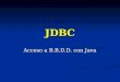 JDBC Acceso a B.B.D.D. con Java Arquitectura de la aplicación Elegir la arquitectura de la aplicación Elegir la arquitectura de la aplicación Es uno
