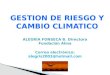 GESTION DE RIESGO Y CAMBIO CLIMATICO ALEGRÍA FONSECA B. Directora Fundación Alma Correo electrónico: alegris2003@hotmail.com
