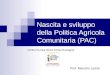 Nascita e sviluppo della Politica Agricola Comunitaria (PAC) Prof. Maurizio Leone Centro Europe Direct Emilia Romagna