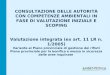 CONSULTAZIONE DELLE AUTORITÀ CON COMPETENZE AMBIENTALI IN FASE DI VALUTAZIONE INIZIALE E SCOPING Valutazione integrata (ex art. 11 LR n. 1/2005) Variante