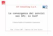 ICT Consulting S.p.A. Il Sistema Pubblico di Connettività e Cooperazione La convergenza dei servizi nel SPC: il VoIP Roma 19 marzo 2007 – Complesso del