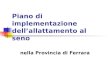Piano di implementazione dellallattamento al seno nella Provincia di Ferrara