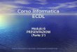 Corso Informatica ECDL Modulo 6 PRESENTAZIONI (Parte 1 a ) Esperto Informatico Luigi Congi - 