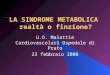 LA SINDROME METABOLICA realtà o finzione? U.O. Malattie Cardiovascolari Ospedale di Prato 23 febbraio 2008