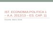 IST. ECONOMIA POLITICA 1 – A.A. 2012/13 – ES. CAP. 11 Docente Marco Ziliotti