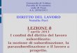 Università di Urbino Facoltà di Economia sede di Fano A.A. 2010/2011 DIRITTO DEL LAVORO Natalia Paci LEZIONE 8 7 aprile 2011 I confini del diritto del