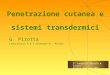 II Congresso Tessile e Salute Biella Gennaio 2002 Penetrazione cutanea e sistemi transdermici G. Pirotta Laboratorio R & D Dermopatch - Milano