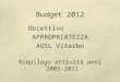 Budget 2012 Obiettivo APPROPRIATEZZA AUSL Viterbo Riepilogo attività anni 2005-2011