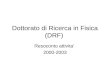 Dottorato di Ricerca in Fisica (DRF) Resoconto attivita 2000-2003