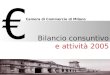 Camera di Commercio di Milano Bilancio consuntivo e attività 2005