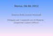 Roma, 06.06.2012 Sistema delle Licenze Nazionali Delegato per i rapporti con la tifoseria - (Supporter Liaison Officer)