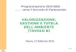 Programmazione 2014-2020 ……. verso lAccordo di Partenariato VALORIZZAZIONE, GESTIONE E TUTELA DELLAMBIENTE (TAVOLO B) Roma, 12 febbraio 2013 1-23