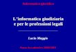 Informatica giuridica Linformatica giudiziaria e per le professioni legali Lucio Maggio Anno Accademico 2000/2001