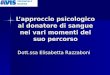 Lapproccio psicologico al donatore di sangue nei vari momenti del suo percorso Dott.ssa Elisabetta Razzaboni