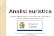 Analisi euristica Analisi effettuata sul sito web del comune di Lecco () Corso di Laurea in Comunicazione Digitale, Secondo turno A.A