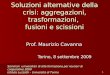 1 Soluzioni alternative della crisi: aggregazioni, trasformazioni, fusioni e scissioni Prof. Maurizio Cavanna Torino, 8 settembre 2009 Seminari universitari